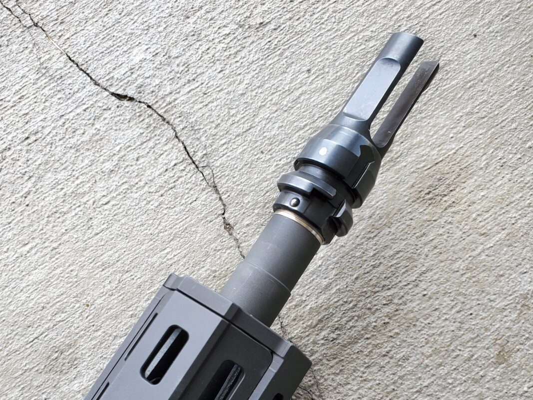 Pin and Weld Muzzle Device Trajectory Arms